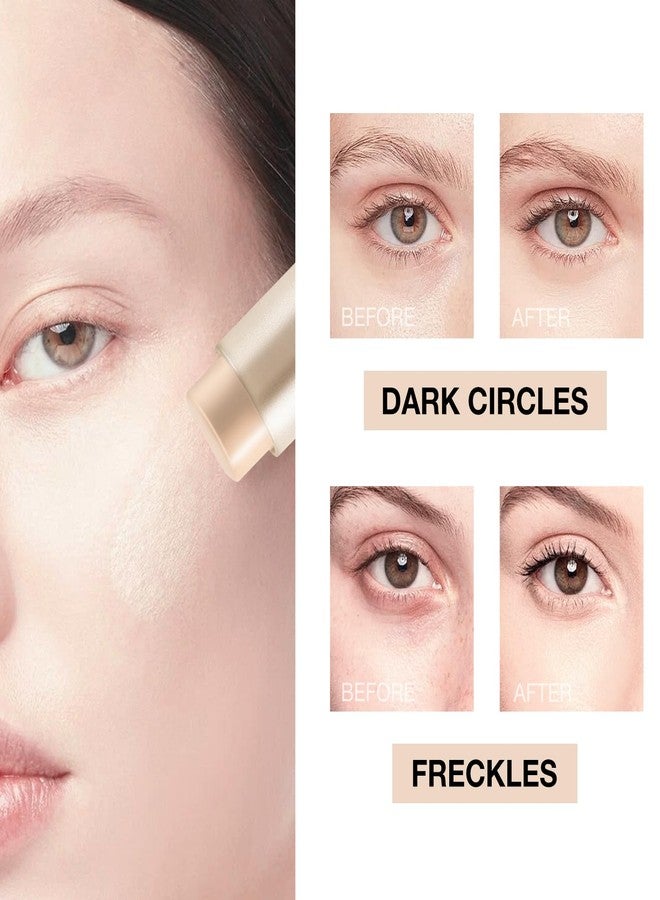 GEUUFEA Full Coverage Concealer with Brush, Dual Ended Foundation Makeup Stick, Long Lasting and Waterproof, Hydrating Lightweight Concealer Pencil for a Flawless Look - Image 5